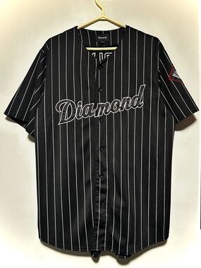Diamond Supply Co. Black White Pinstripe Baseball Jersey